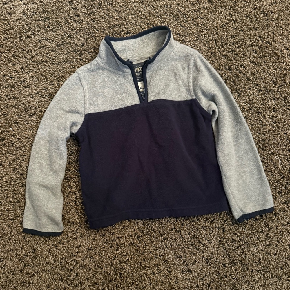 OshKosh B'gosh Navy and Gray Kids Fleece Quarter Zip